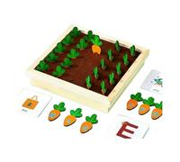TWTCZOZ Children Learning Game Wooden Sorting Board Toy With Carrot Harvest Puzzle Color And Shape Matching Pegs Memory Challenge For Focus Suitable for Preschool Playroom, Animal Farm Radish