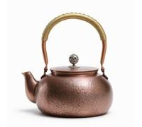 TWTCZOZ Copper Vessel Hammered Tea Kettle with Antique Finish Detachable Lid High Arched Handle for Serving Hot Water During Office Breaks and