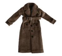 TWTCZOZ Doll Miniature Coat 1/ Figure British Style Clothes BJD Windbreak Overcoat Accessory Cloth Material Suitable for Dollhouse Decoration, Coffee