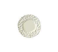 TWTCZOZ Dollhouse Plate Miniature Plate Dish Tableware With Rock Textured Alloy Surface For Diorama Builds Photography Styling Craft Activities Mini Settings, Cream White, 50-5mm