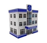 TWTCZOZ Garage Scene Model 1/64 Scale Parking Lot Miniature Model Display Diecast Car Display Case Diorama Building Realistic Garage Scene PP Material Accesso, Police Station