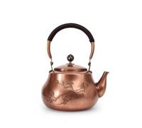 TWTCZOZ Hammered Copper Kettle Traditional Teapot with Long Pouring Spout Engraved Surface Pure Copper Tea Kettle for Hot Wrapped Handle Stovetop Use Suitable, Style to 5