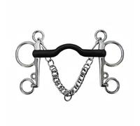 TWTCZOZ Horse Bit Pelham Bit Rubber Wrapped Stainless Steel Core Pelham Curb Chain Hooks Strong Core Rust Resistant Long Service Suitable for everyday riding training programs stable work, 127mm