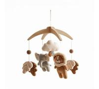 TWTCZOZ Infant Crib Mobile Hanging Wooden Arch Ornament Velvet Texture Decor Bed Bell Suitable for Room Nursery Space Pram, Elephant Crystal Velvet Animal Bed Bell