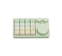 TWTCZOZ Keyboard With 16 Keys And Three Rotary Dials Low Profile Aluminum Case Hot Swappable Design Mode Connectivity Suitable For Creative Work Music Production, Green, Electrophoresis