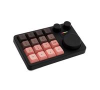 TWTCZOZ Keyboard With 16 Keys And Three Rotary Dials Low Profile Aluminum Case Hot Swappable Design Mode Connectivity Suitable For Creative Work Music Production, Black, Anodized