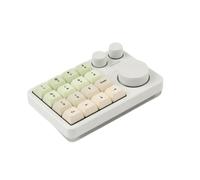 TWTCZOZ Keyboard With 16 Keys And Three Rotary Dials Low Profile Aluminum Case Hot Swappable Design Mode Connectivity Suitable For Creative Work Music Production, White, Electrophoresis