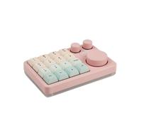 TWTCZOZ Keyboard With 16 Keys And Three Rotary Dials Low Profile Aluminum Case Hot Swappable Design Mode Connectivity Suitable For Creative Work Music Production, Pink, Electrophoresis