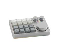 TWTCZOZ Keyboard With 16 Keys And Three Rotary Dials Low Profile Aluminum Case Hot Swappable Design Mode Connectivity Suitable For Creative Work Music Production, Silver, Anodized