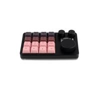 TWTCZOZ Keyboard With 16 Keys And Three Rotary Dials Low Profile Aluminum Case Hot Swappable Design Mode Connectivity Suitable For Creative Work Music Production, Black, Electroplated