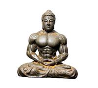 TWTCZOZ Mini Buddha Statue, Miniature Figurine, Portable, Fine Craftsmanship, Sculpture, Figurine for Dollhouse, Home And Garden, Rust color
