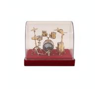 TWTCZOZ Miniature Drum Set Model Kit Percussion Ornament Drum Kit Decor Drum Set Display Metal Construction Suitable for desks , Medium 18 13 13cm , A Style With Mask And Drumsticks