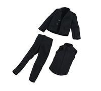 TWTCZOZ Miniature Figure Suit 1/12 Scale Action Figure Shirt Jacket Trousers Material Suitable for Display Collection Toy Modeling Home Decoration, Black