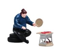 TWTCZOZ Miniature People Figurine Character Painted Realistic Resin Scene Accessory Suitable for Diorama Sandbox Mini Landscape Layout Railway Environment, A
