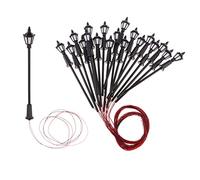 TWTCZOZ N Scale Miniature Railway Model Street Lamp LED Lighting Garden Landscape Decoration Suitable for Model Decor Gift Landscaping Law, T01 White Lights 1：75