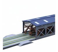 TWTCZOZ N Scale Workshop Building N Gauge Railway Depot Shed Structure Accessory With Ready Out Of Box Assembly suitable for collectors train rooms hobby showcases
