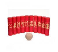 TWTCZOZ Outdoor Game Equipment Team Game Set Activity Kit Play Gear With Precision Practice And Skill Development Suitable for, 10 Red Pillars + 1 Wooden Ball