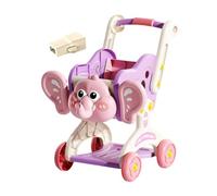 TWTCZOZ Shopping Cart for, Simulate Developing A Shopping Cart, Educational Supermarket Trolley Toy, Role-playing Game for, Pink