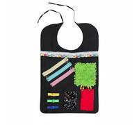 TWTCZOZ Training Apron Sensory Bib Fidget Activity With Wearable Front Activity Area Zippers Buckles And Sequin Segment Polyester For , Black