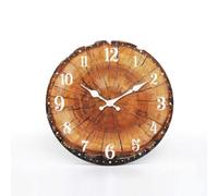 TWTCZOZ Wall Clock Silent Round Clock Minimalist Frameless Clock Nordic Style Clock With Quiet Sweep For Sleep And Work Suitable for bedroom living room, Wood Grain, 20CM, 66