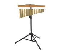 TWTCZOZ Wind Chime Percussion Instrument Adjustable Stand Iron Wood Bar Chime Single Row Portable Crisp Musical Chimes Suitable for Beginners Musicians Practi, gold, 25 note