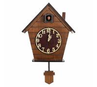 TWTCZOZ Wooden Cuckoo Clock Wall Clock Pendulum Clock Birdhouse Clock With Call And Night Light Mute Silent Jump Second Movement And 17cm Dial Visibility, Wood, Amu Plate