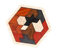 TWTCZOZ Wooden Tangram Puzzle: Brain Teaser, Intelligence Game, Geometric Game for Color Perception in Preschool Children, 16 Blocks