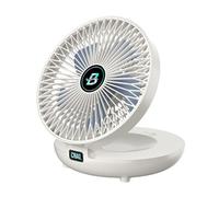 Twtuezsy Desktop Fan 2-in-1 Folding, Wall Mountable 3 Gears Rechargeable | design blades diffuse the breeze for gentle wind; brushless DC motor ensures low noise and a 1200mAh battery.