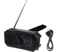 Twtuezsy Emergency Weather Radio 1200mAhBattery FourWaysPower Charge Solar | Four power options including USB, solar panel, hand crank and internal battery for days of use.