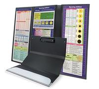 TWUTGAYW Nursing Clipboard, 3 Layers Aluminum Nursing Clipboard Foldable Nurse Clip Boards Notepad for Students, Nurses, and Doctors, Nursing Edition with Pen Holder (Black)