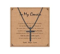 Twutqel Cross Necklace for Boys, Adjustable Silver/Black Stainless steel Cross Chain, 13th 16th Birthday Baptism Christmas Gifts for Son Grandson Nephew Brother Cousin Age 6-21 (To My Cousin, Black)