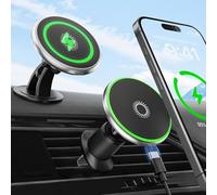 TWYAJYJ 15W for Magsafe Car Mount Charger, Wireless Car Charger Magnetic Air Vent/Dashboard Fast Charging Phone Holder for iPhone 17 16 15 14 13 12 Serie Samsung