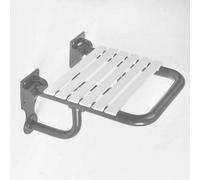 Twyford Avalon Shower Seat With Back Support Folding Wall-Mounted Bathroom Grey