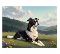 TWYYDP 1000 Piece Jigsaw Puzzles for Adults,Border Collie Animal Wooden Puzzle,Fun Toys for The Whole Family