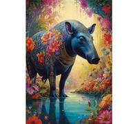 TWYYDP 1500 Piece Jigsaw Puzzle for Adults,Tapir and Flower Landscape Puzzle,Room Decorations Wooden Puzzles