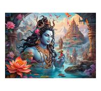 TWYYDP Jigsaw Puzzle 1000 Pieces for Adults,Lord Shiva Indian Mythology,Wooden Puzzles