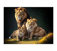 TWYYDP Jigsaw Puzzles 1500 Pieces for Adult,3 Lion Animals Wooden Puzzle,Release Stress and Solve Problems