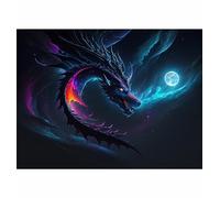 TWYYDP Jigsaw Puzzles 1500 Pieces for Adult,Moon and Dragon Fantasy Wooden Puzzle,Beautiful Wall Decoration Painting