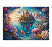 TWYYDP Jigsaw Puzzles 520 Pieces for Adults Castle Ocean Scenery Wooden Puzzles Home Decoration Paintings