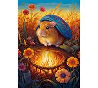 TWYYDP Jigsaw Puzzles for Adults 520 Piece Hamster in the Flower Field Puzzle Older People Games Wooden Puzzles