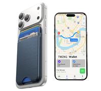 TWZKG for MagSafe Wallet, Works with Apple Find My,5 Card Holder, Slim Magnetic Phone Wallet for iPhone 17/16/15/14/13/12 Pro Max Plus Air, RFID Blocking Vegan Leather, Blue, 4.17 x 2.83 x 0.51 inches