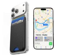 TWZKG for MagSafe Wallet, Works with Apple Find My,5 Card Holder, Slim Magnetic Phone Wallet for iPhone 17/16/15/14/13/12 Pro Max Plus Air, RFID Blocking Vegan Leather,Carbon Fiber