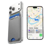 TWZKG for MagSafe Wallet, Works with Apple Find My,5 Card Holder, Slim Magnetic Phone Wallet for iPhone 17/16/15/14/13/12 Pro Max Plus Air, RFID Blocking Vegan Leather, Dark Grey, 4.17" x 2.83" x 0.51