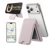 TWZKG for MagSafe Wallet, Works with Apple Find My,5 Card Holder with Stand, Magnetic Phone Wallet for iPhone 17/16/15/14/13/12 Pro Max Plus Air, RFID Blocking Vegan Leather, Pink, 4.17 x 2.83 x 0.51