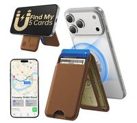 TWZKG for MagSafe Wallet, Works with Apple Find My,5 Card Holder with Stand, Magnetic Phone Wallet for iPhone 17/16/15/14/13/12 Pro Max Plus Air, RFID Blocking Vegan Leather,Coffee