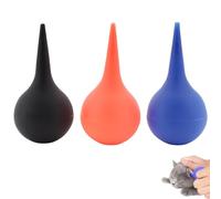 TWZKXC 3 Pcs Manual Fluid Suction Device, for Pet Rubber Ear Washing Squeeze Bulb Ear Washing Removal Tool Ear Wax Removal, Pet Earwax Cleaning(Black, Red, Blue)