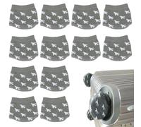 TWZKXC Luggage Wheels Cover Socks, 12 Pack Anti Dust Scratch Luggage Compartment Wheel Protection Cover Full Wrap Fabric Protector Universal Sleeve Case for Suitcase Prevents Floor Bed Dirt, Black