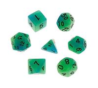 TX GIRL 7pcs/set Luminous Polyhedral Sided Dice Digital Dice D4 D6 D8 D10 D12 D20 Set For DND RPG Poly Game (Color : 1)
