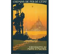 TX04 Vintage 1930's France Mont St.Michel French Travel Poster Re-Print - A4 (297 x 210mm) 11.7" x 8.3"