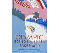 TX118 Vintage Winter Olympic Bobsled Run Lake Placid Travel Poster Re-Print - A2+ (610 x 432mm) 24" x 17"